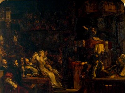 David Wilkie (1785-1841) - The Preaching of Knox before the Lords of the Congregation, 10th June 1559 - N00894 - National Gallery