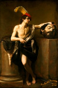 David with the Head of Goliath oil on canvas painting Guido Reni. Free illustration for personal and commercial use.