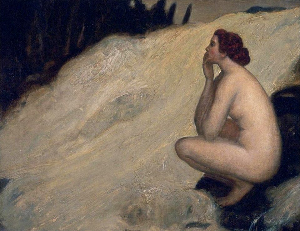 Nude by a Waterfall by Arthur Bowen Davies