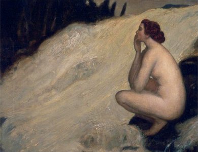 Nude by a Waterfall by Arthur Bowen Davies