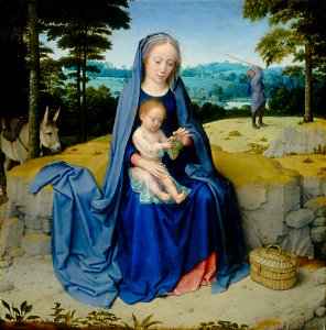 Gerard David - The rest on the flight into Egypt (National Gallery of Art). Free illustration for personal and commercial use.