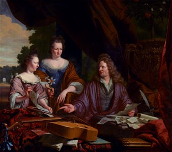 David, Agneta and daughter Catherina Neufville, by Michiel van Musscher