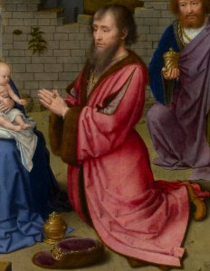 Gerard David - Adoration of the Kings (National Gallery, London) (Melchior). Free illustration for personal and commercial use.