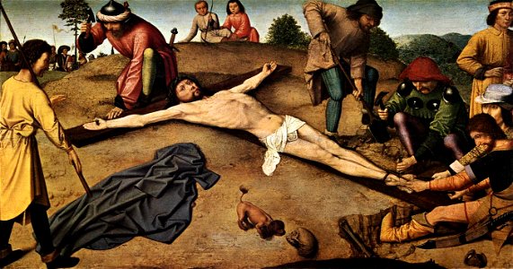 Gerard David - Christ Nailed to the Cross - WGA6002. Free illustration for personal and commercial use.
