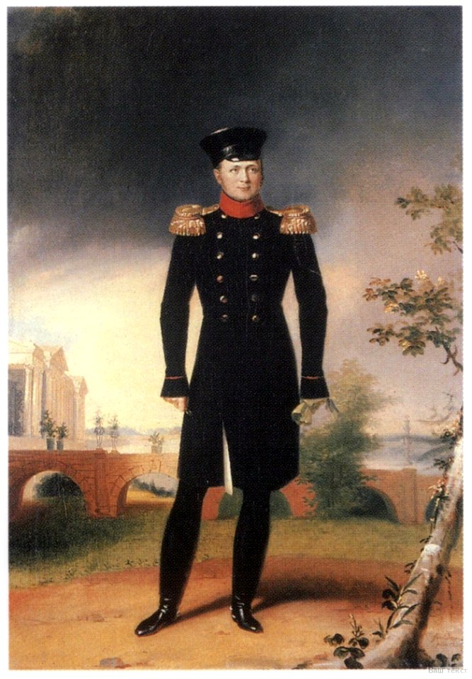 Alexander I against the Cameron Gallery by G.Dawe (1825, Russian museum)