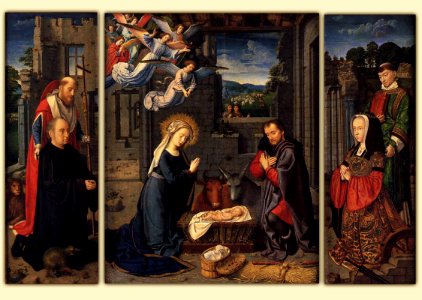 Gerard David - Triptych with the Nativity - WGA06016. Free illustration for personal and commercial use.