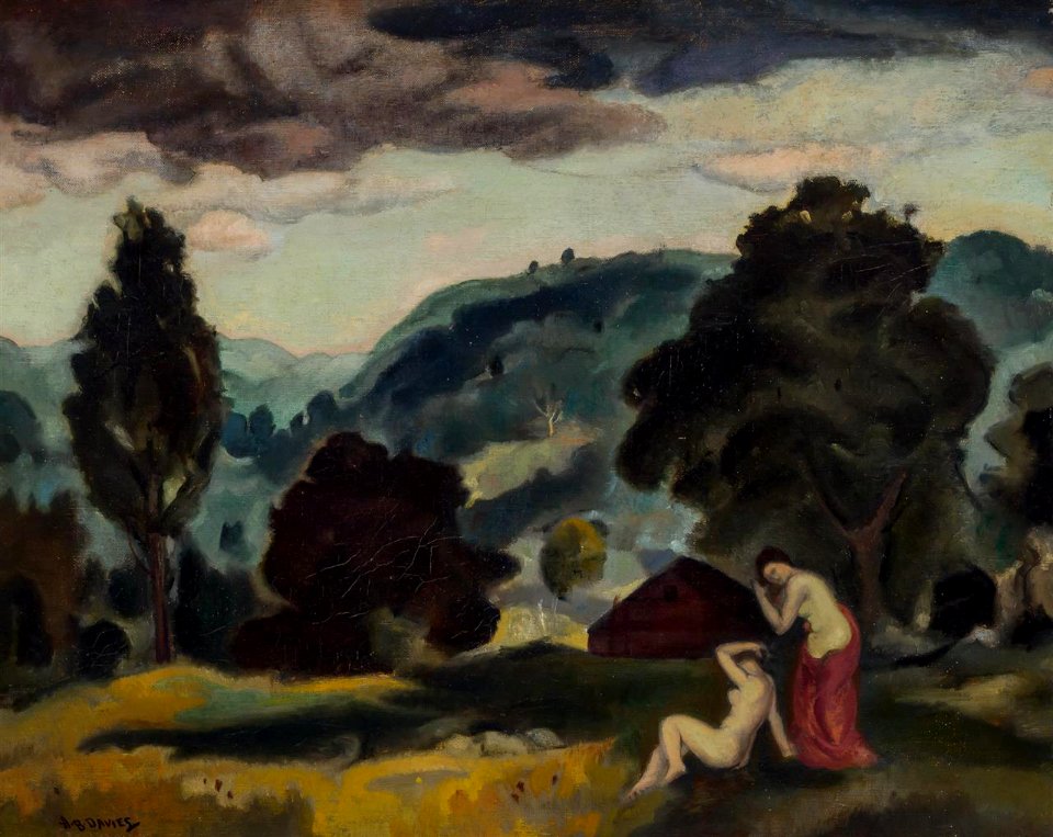 'Nymphs in a Landscape' by Arthur Bowen Davies