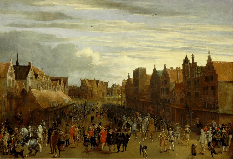 De afdanking van de Waardgelders door prins Maurits op de Neude te Utrecht in 1618 Centraal Museum 2498