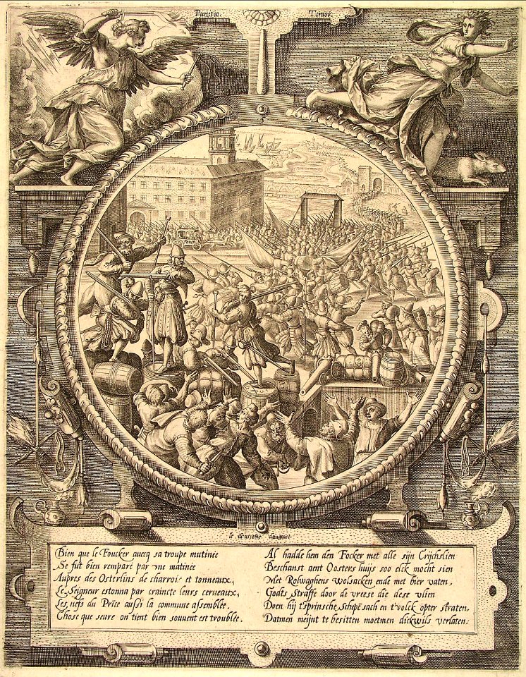 De aftocht van de Duitsers - Retreat of the Germans - Oostershuis, August 2 1577 (Johan Wierix)