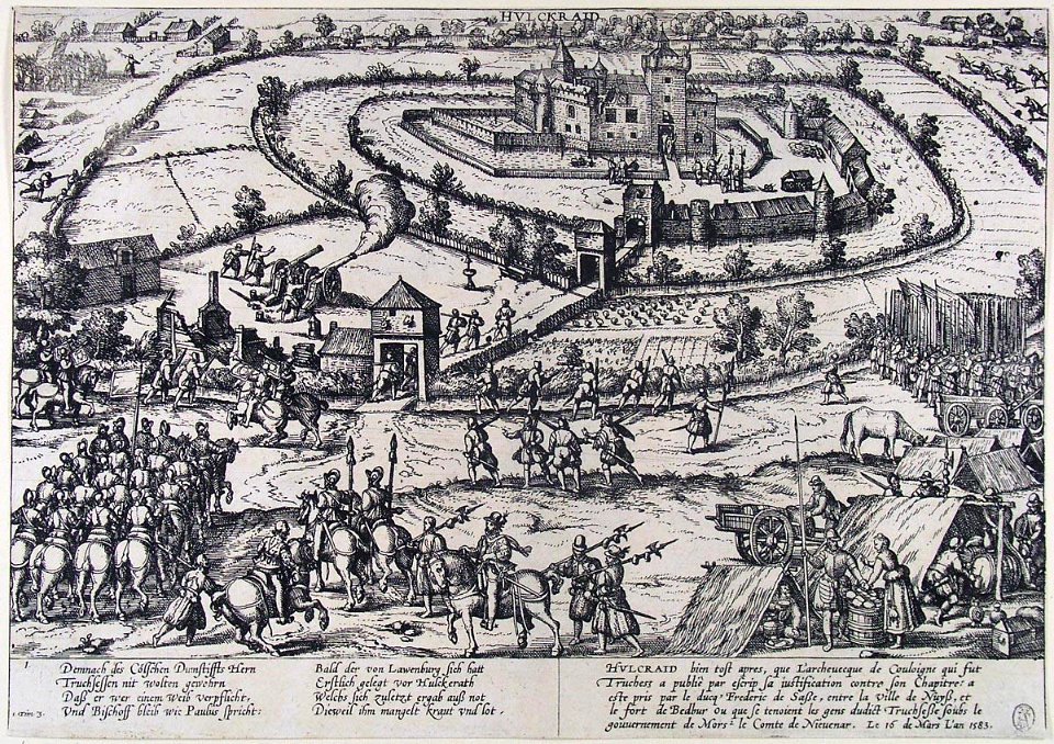 De aanval op Hulckraid - Zerstörung Hülchrath 1583 - (Frans Hogenberg)