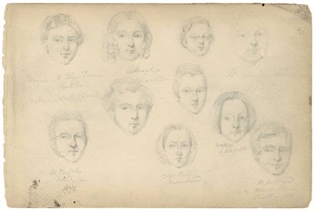 Dayner; W. Penfold; Mrs Bell; Mrs Kelly and six unknown sitters by William Egley
