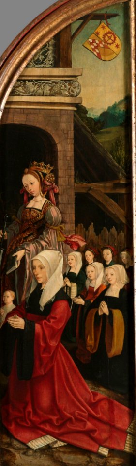 De aanbidding van de drie koningen Rijksmuseum SK-A-4706 (rechter vleugel)