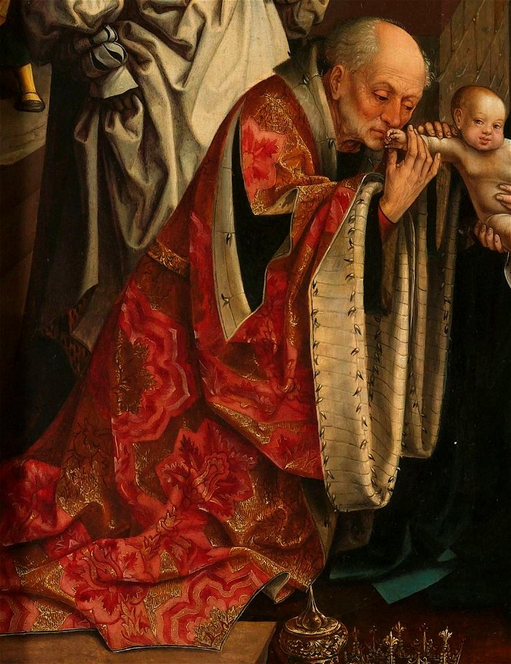 De aanbidding van de drie koningen Rijksmuseum SK-A-4706 (Melchior)