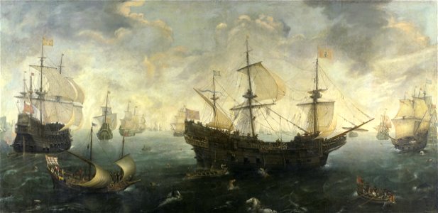 De Spaanse Armada voor de Engelse kust Rijksmuseum SK-A-1629. Free illustration for personal and commercial use.