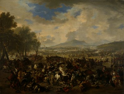 De slag bij Ramillies tussen de Fransen en de Geallieerden, 23 mei 1706 Rijksmuseum SK-A-4061