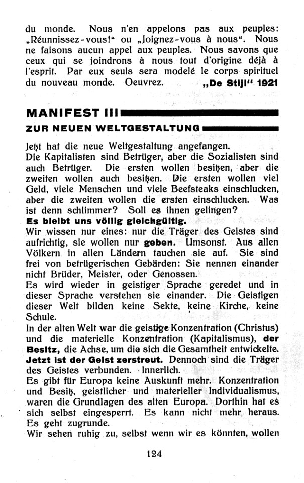 De Stijl Manifesto 3 German version 1