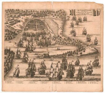 De stadt Nyborg veroverdt door de Hr. Michiel de Ruiter, en 't slaan der Zweeden. Door de Deenen en der selfver bontgenooten op den 25 Nov. 1659 - Stoopendael sculp. LCCN2012649685