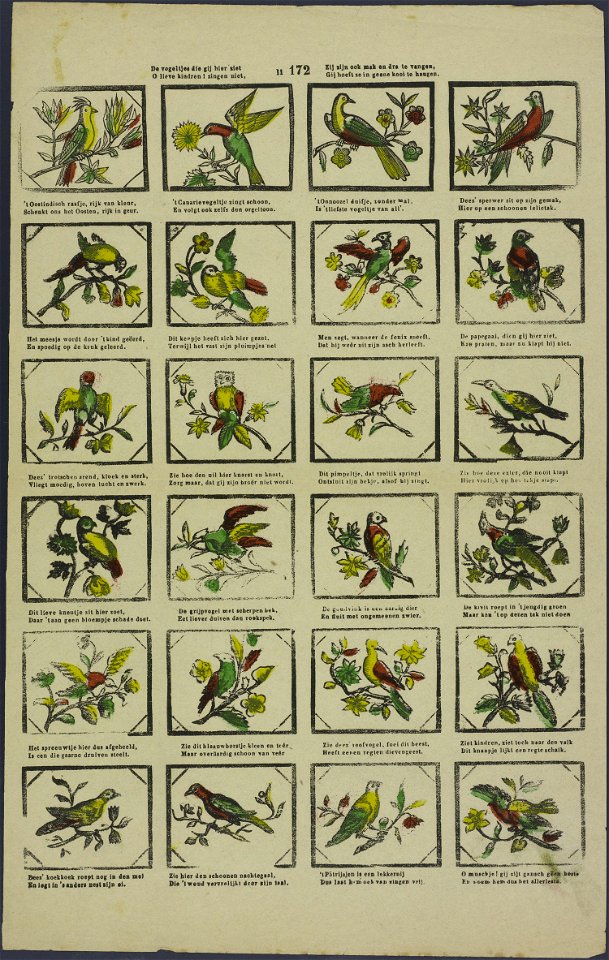 De vogeltjes die gij hier ziet O lieve kindren! zingen niet-Catchpenny print-Borms 0649