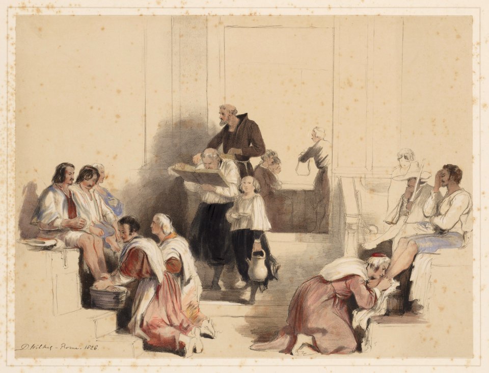De voetwassing der Pelgrims te Rome, objectnr A 16105