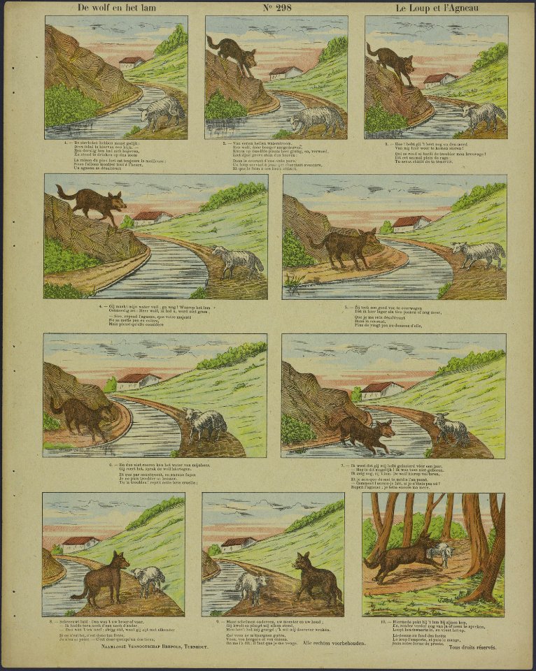 De wolf en het lam-Catchpenny print-Borms 0343