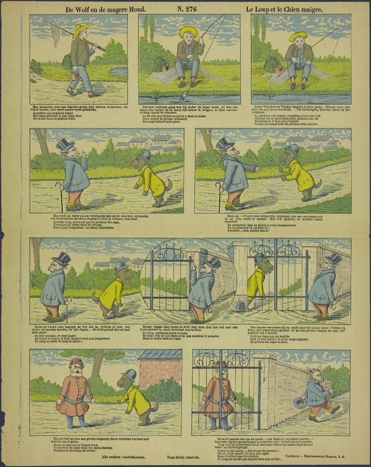 De wolf en de magere hond-Catchpenny print-PRENT 0106