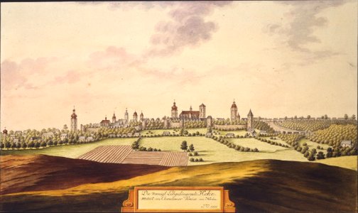 Die koenigl. Leibgedingstadt Hohemaut im Chrudimer Kreise vom Norden. J. V. 1808