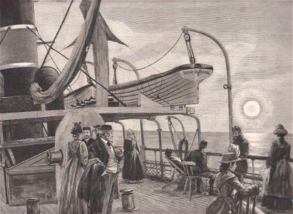 Die Mitternachtsonne, vom Bord eines norwegischen Touristendampfers gesehen, 1888