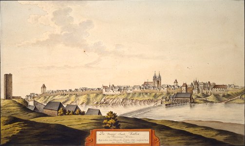 Die koenigl. Stadt Kollin im Kaurzimer Kreise. Aufgenommen von Johann Jos. Dietzler 1723, nachgezeichnet von Johann Veunto 1803