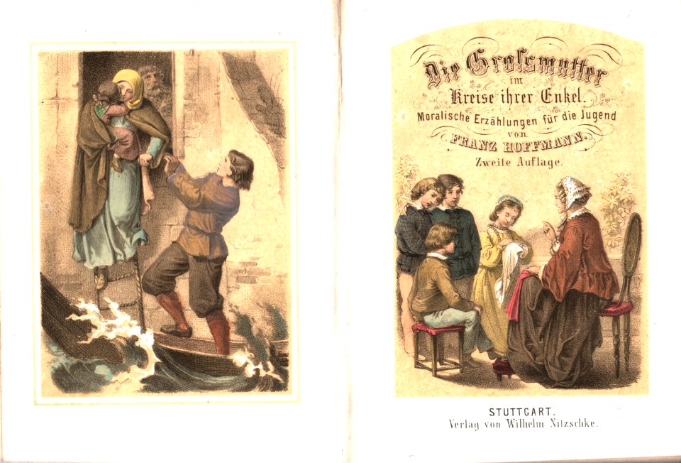 Die Grossmutter im Kreise ihrer Enkel von Franz Hoffmann (Zweite Auflage) Wilhelm Nitzschke Stuttgart (9)