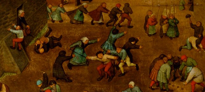 Die Kinderspiele - Frau mit Eimer