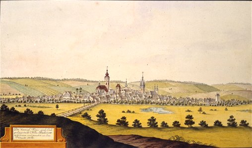 Die Koenigl. Kreis- und Leibgedingstadt Neu Bidczow aufgenommen und gemahlt von Joan. Venuto 1812