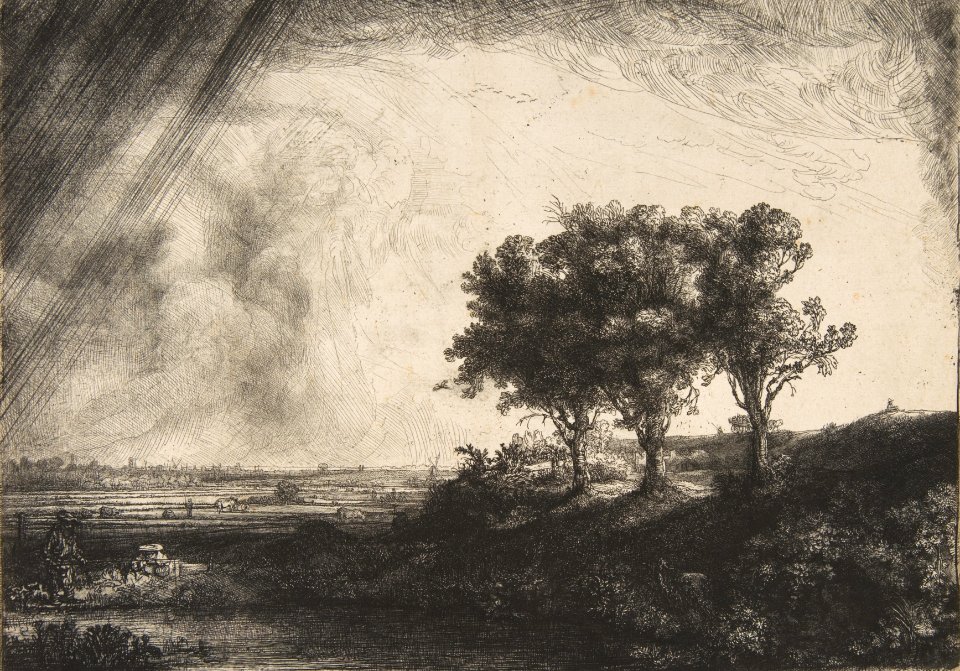 Die landschaft mit den drei baeumen