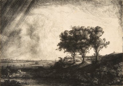 Die landschaft mit den drei baeumen