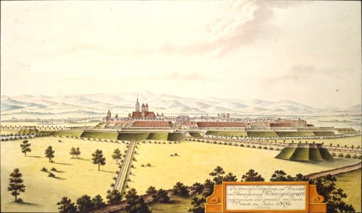 Die Koenigl. Leibgeding- und Kreisstadt und Graenzfestung Koeniginngraetz aufgenommen und gemahlt von Joann Venuto im Jahre 1809. Süd werts