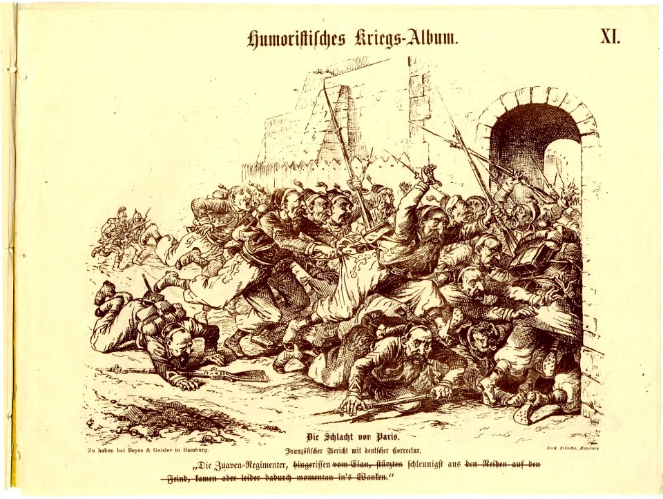 Die Schlacht von Paris; französischer Bericht mit deutscher Korrektur (BM 1871,1209.4570)