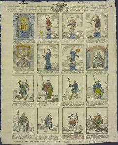 De beeldtenis dier valsche Goden, Waar aan men in den ouden tijd, Der dagen namen had gewijd, Wordt kindren! u hier aangeboden-Catchpenny print-SMC K 0126
