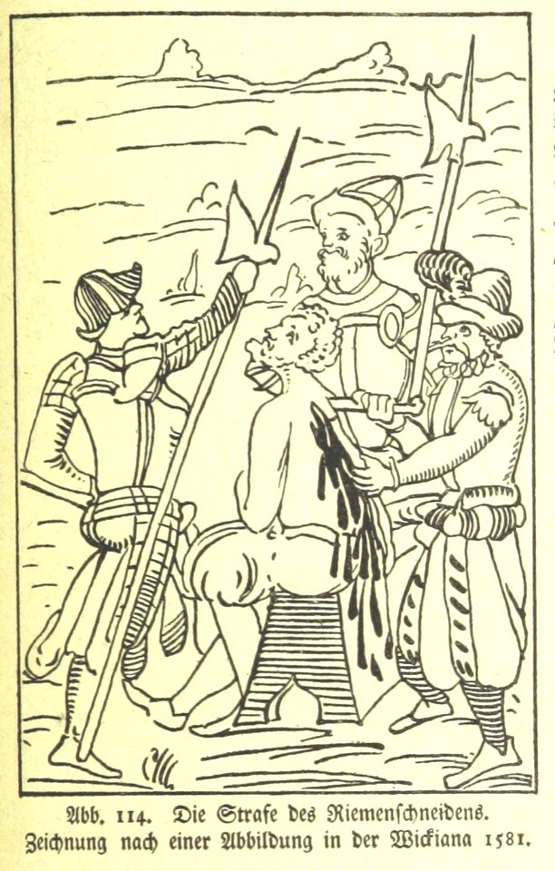 Die Strafe des Riemenschneidens Wickiana 1581
