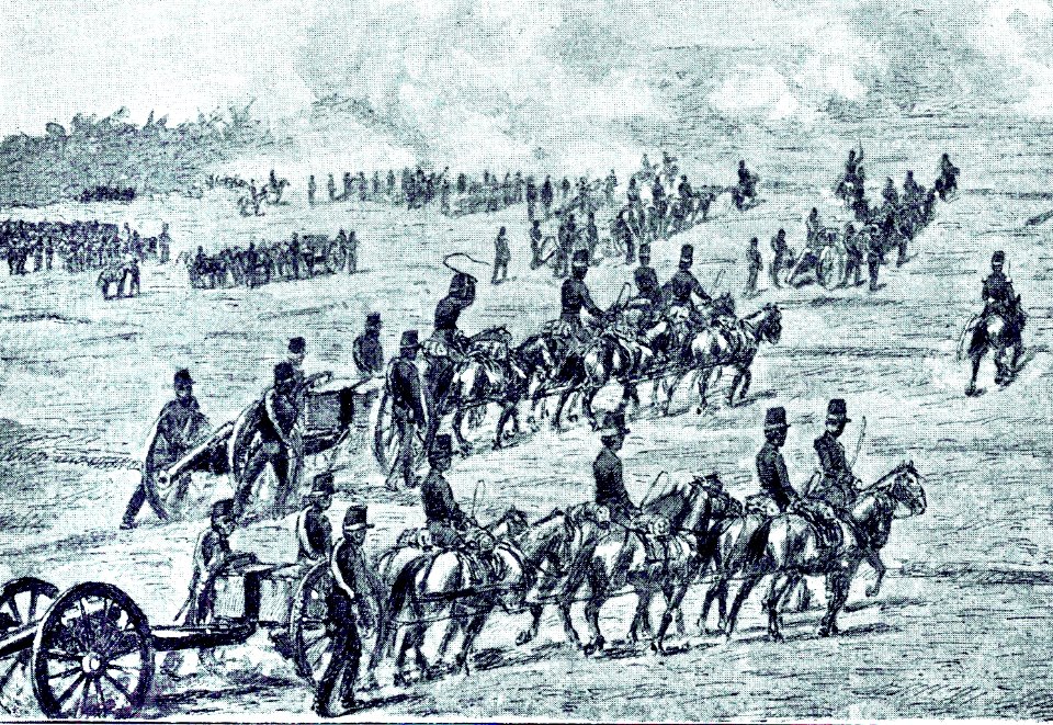 De artillerie voor Djaga Raga