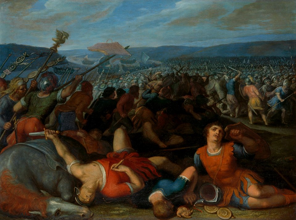 De Bataven verslaan de Romeinen bij de Rijn Rijksmuseum SK-A-424