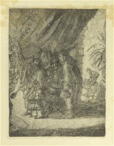 De beroemde Perzische geneesheren Iston, Pouffamatus, Cracozie en Transmouffe onderzoeken de stoelgang van koning Darius na de slag van Arabela, James Ensor, Mu.ZEE Oostende, SM001357b