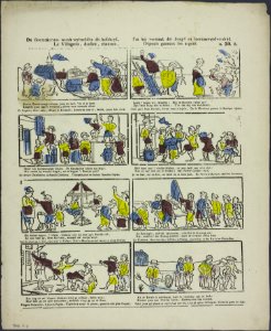 De boerenkermis wordt verbeeld in dit beschryf-Catchpenny print-Borms 0171