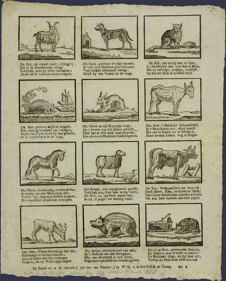 De bok, de vriend van u, ô jeugd! Die u de schuldelooste vreugt-Catchpenny print-SMC K 0015
