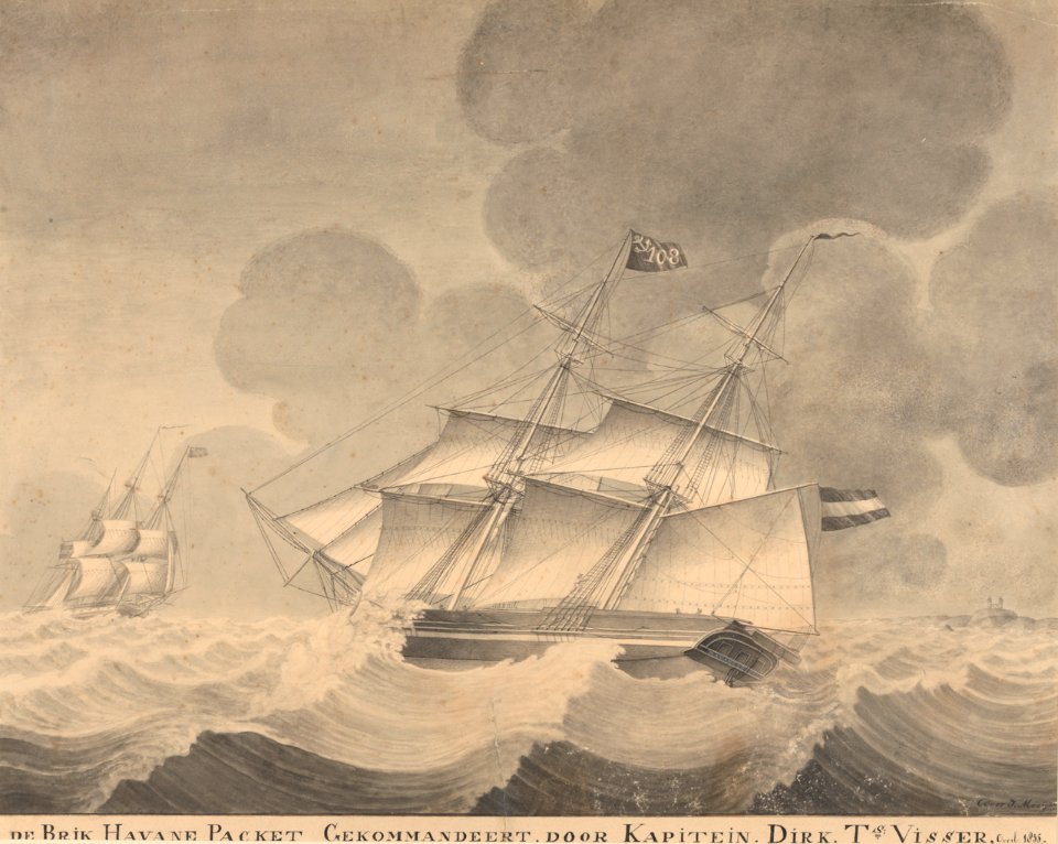 De Brik Havane Packet Gekommandeert door Kapitein Dirk Ts Visser, Overl- 1835 RMG PY8503