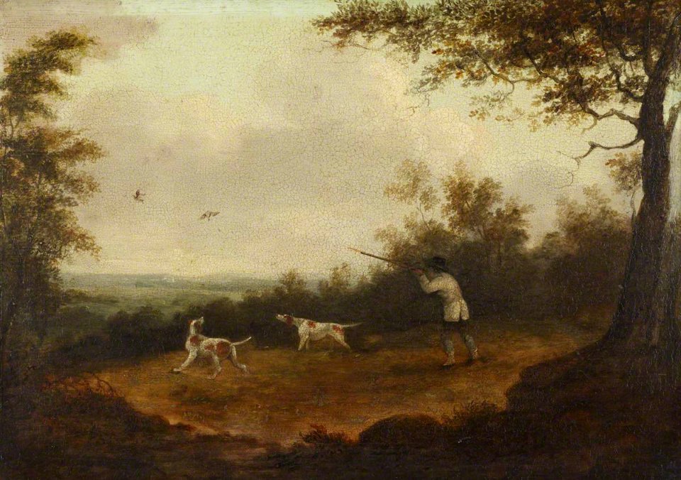 Dean Wolstenholme the younger (1798-1882) - A Sportsman Shooting Woodcock, with Two Pointers - 515746 - National Trust