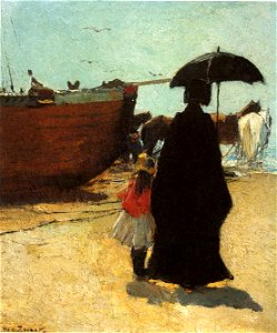 De Zwart aan het strand