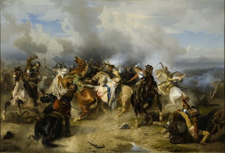 Death of King Gustav II Adolf of Sweden at the Battle of Lützen (Carl Wahlbom) - Nationalmuseum - 18031. Free illustration for personal and commercial use.