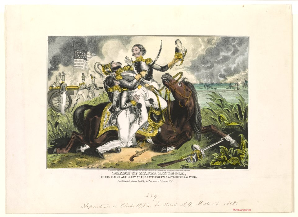 Death of Major Ringgold, of the Flying Artillery, at the Battle of Palo Alto, (Texas) May 8th, 1846 - Magee del. LCCN90712299