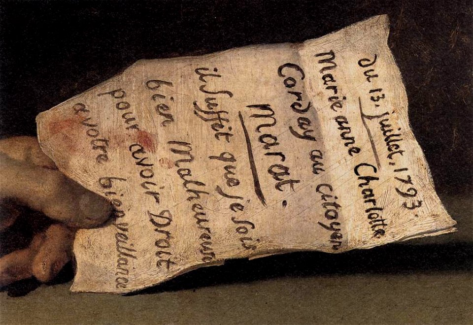 Death of Marat by David (detail)