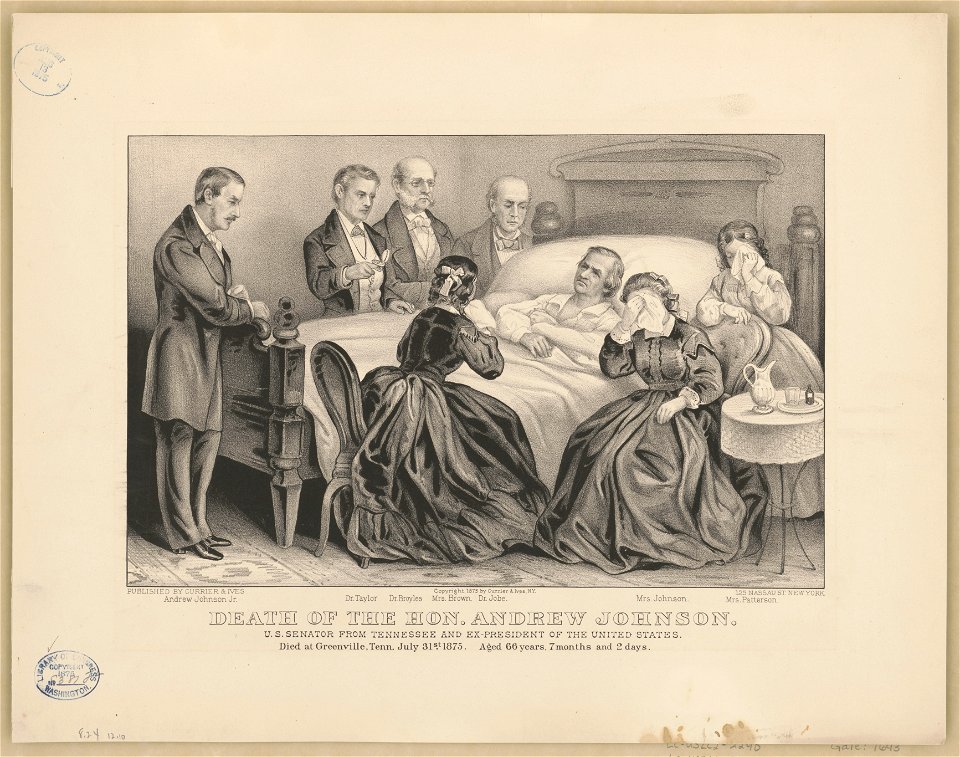 Death of the Hon. Andrew Johnson- U.S. Senator from Tennessee and Ex-President of the United States LCCN91794971
