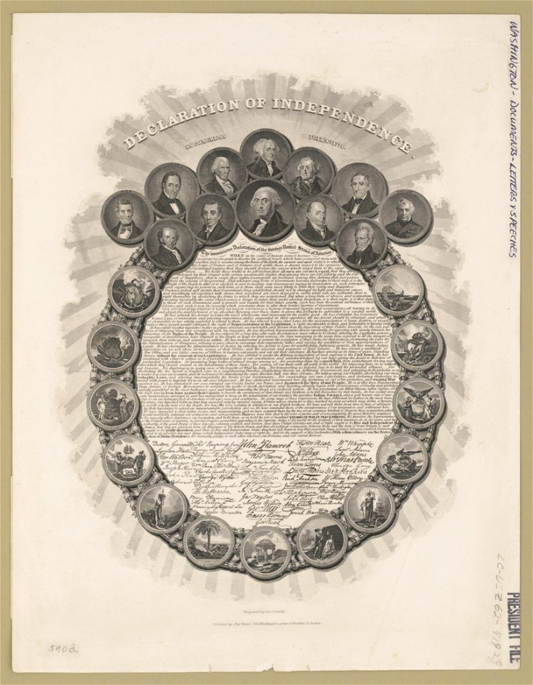 Declaration of Independence - in Congress July 4th 1776 - engraved by Geo. G. Smith. LCCN2004672436